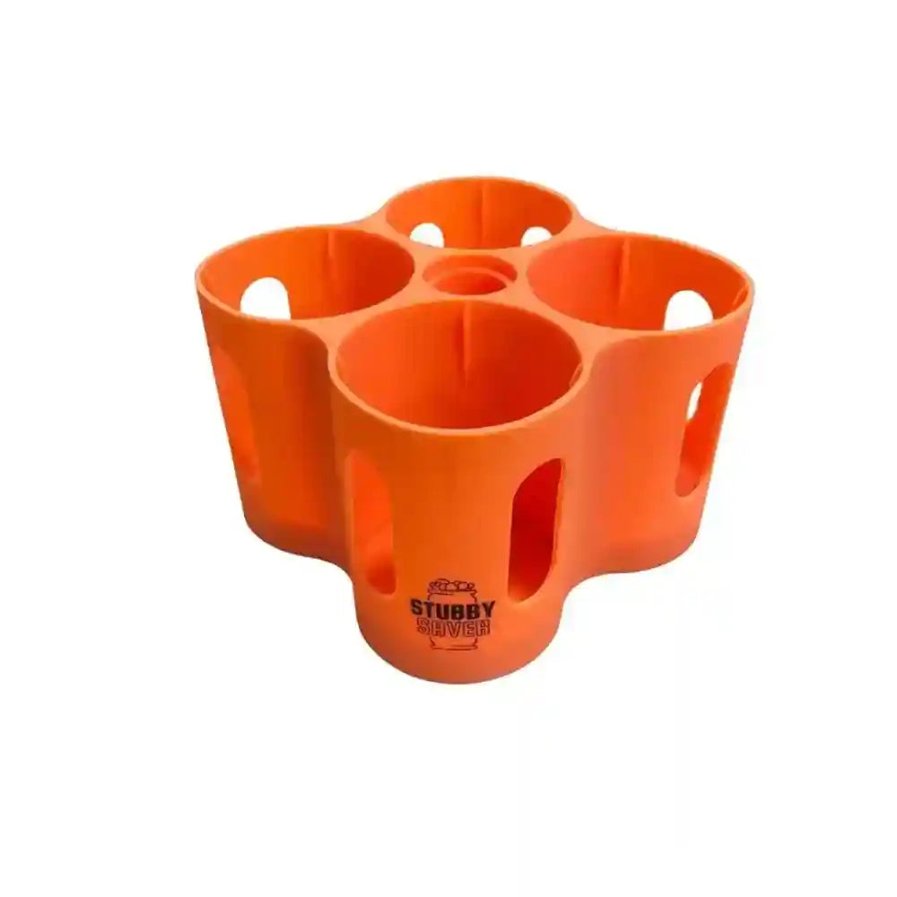 StubbySaver 4 Pack Holder Orange High-Grade Silicone Protection for Cans Bottles