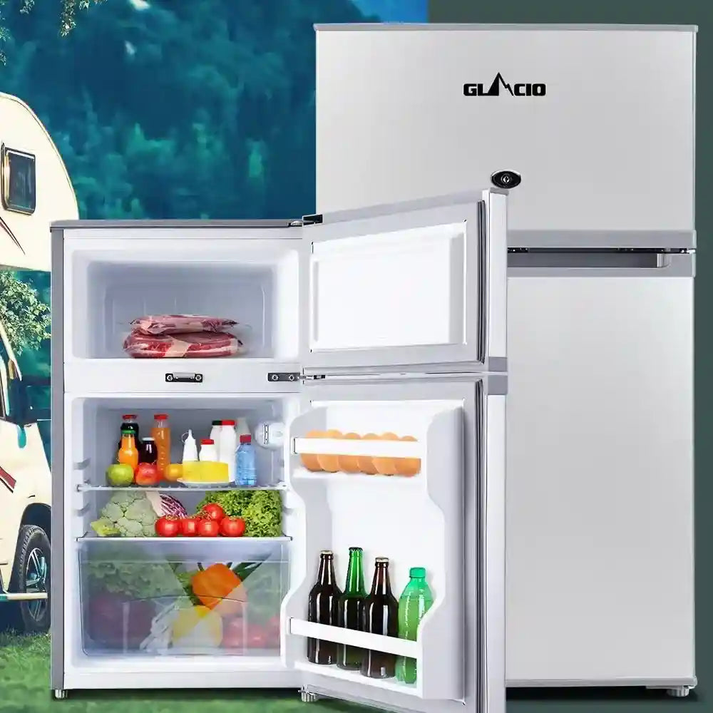 65L Upright Fridge Freezer 12v24V240v Silver