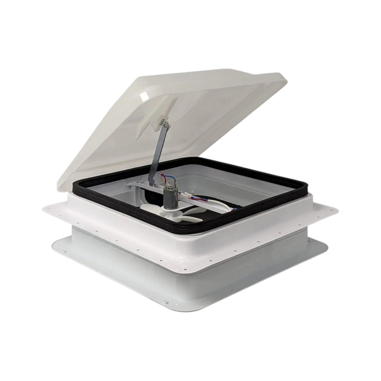 Coast RV 14X14 White Wind-Up Roof Vent with 12v Fan