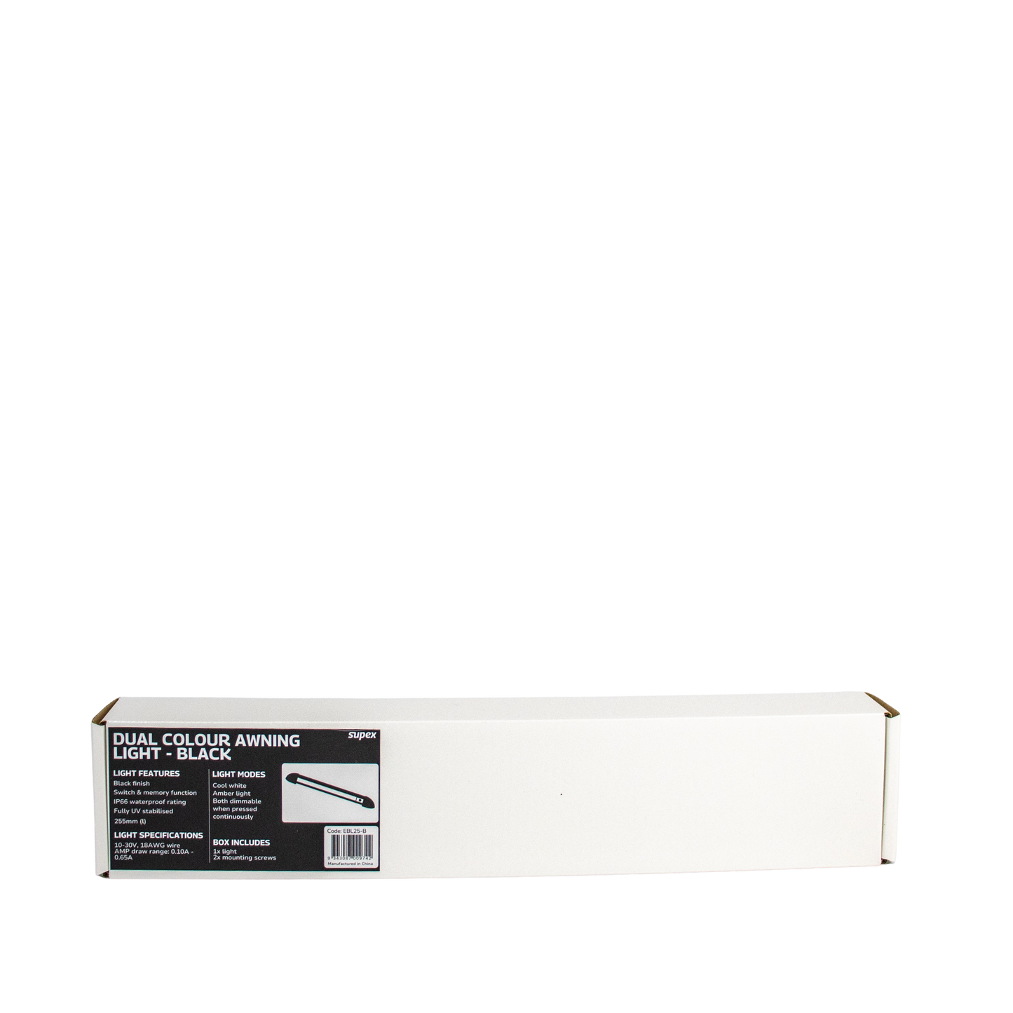 Supex Dual Colour Awning Light 255mm Black