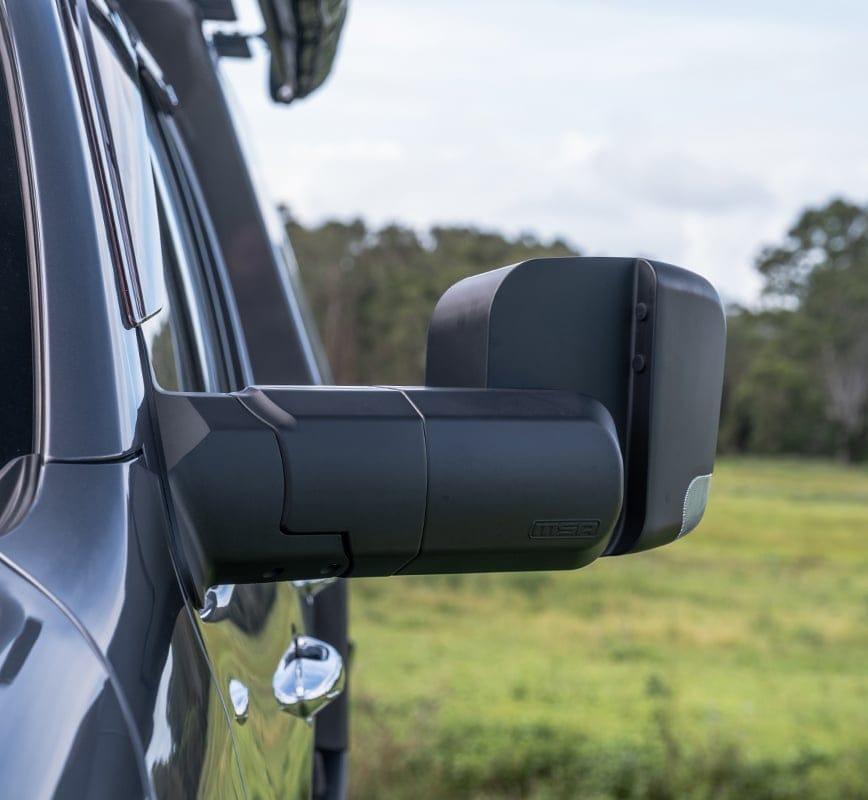 MSA Mirror Power Fold suits D-Max MU-X Black Electric Indicators Blind Spot Monitoring Powerfold - Everything Caravans