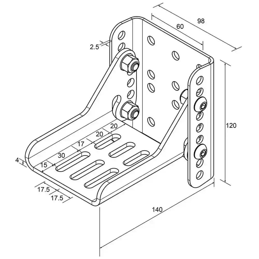 RacksBrax HD Adjustable Brackets - Short Double