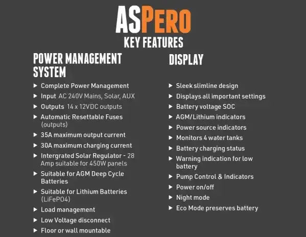 BMPRO Aspero Battery Management System - Lithium Compatible