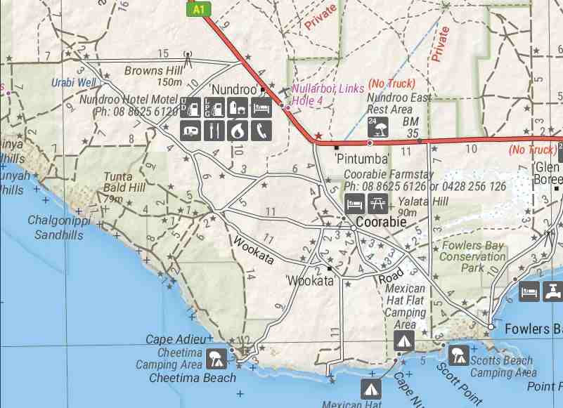 Hema Nullarbor Plain - Eastern Map - Border Village to Port Pirie