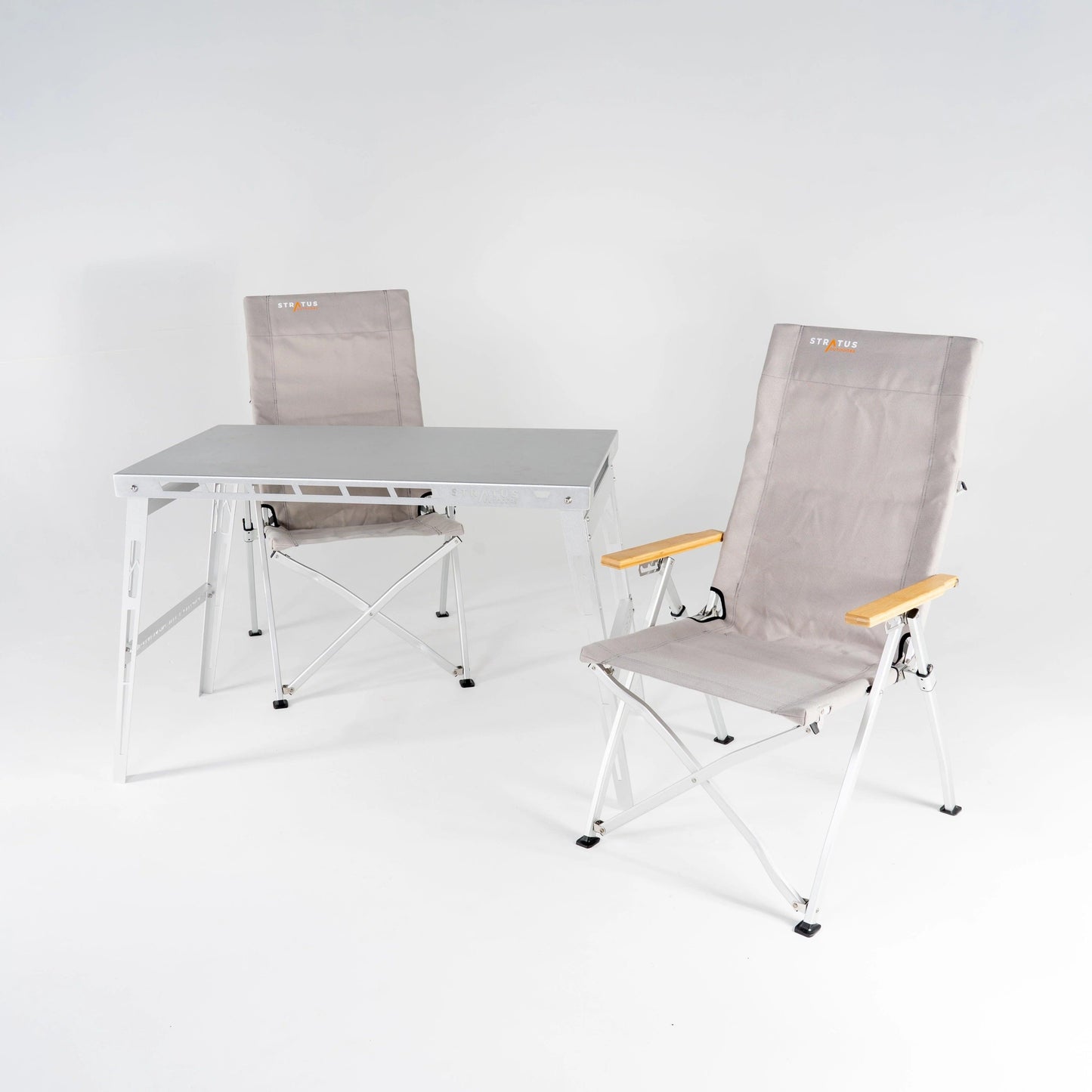 Stratus Outdoor Table and Chair Bundle for 2 in Stone - Everything Caravans