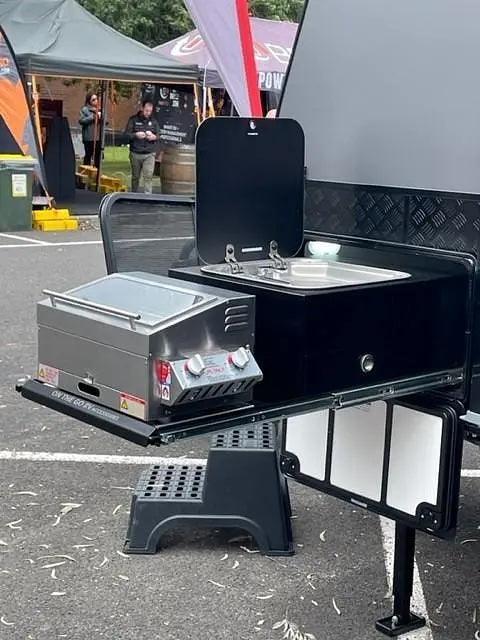 BBQ Slide Combo 600mm wide Royale Tunnel Boot Draw Slide - Everything Caravans