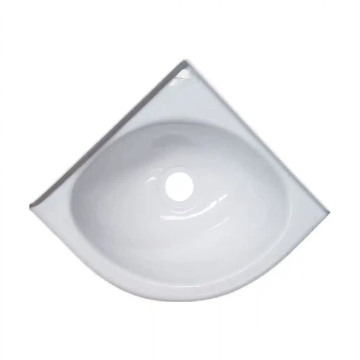 White Acrylic Corner Basin