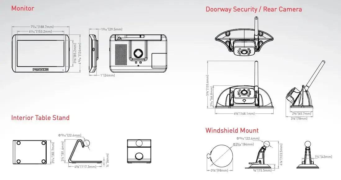 2 x Furrion Vision S Rear-Vision Cameras with 1 x 7" Display - Digital Wireless.. - Everything Caravans