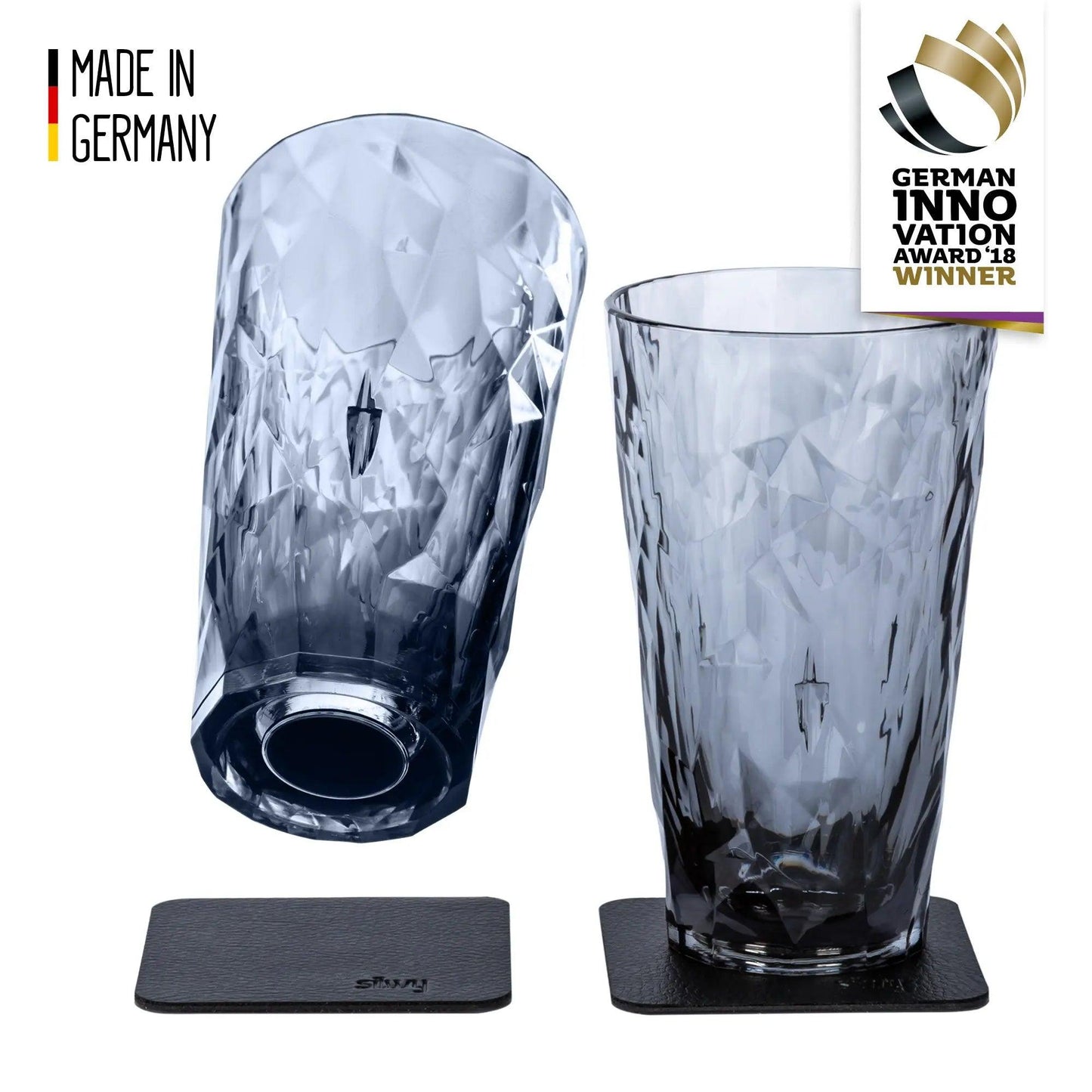 2 x Magnetic Plastic Glass Longdrink Grey By Silwy - Everything Caravans
