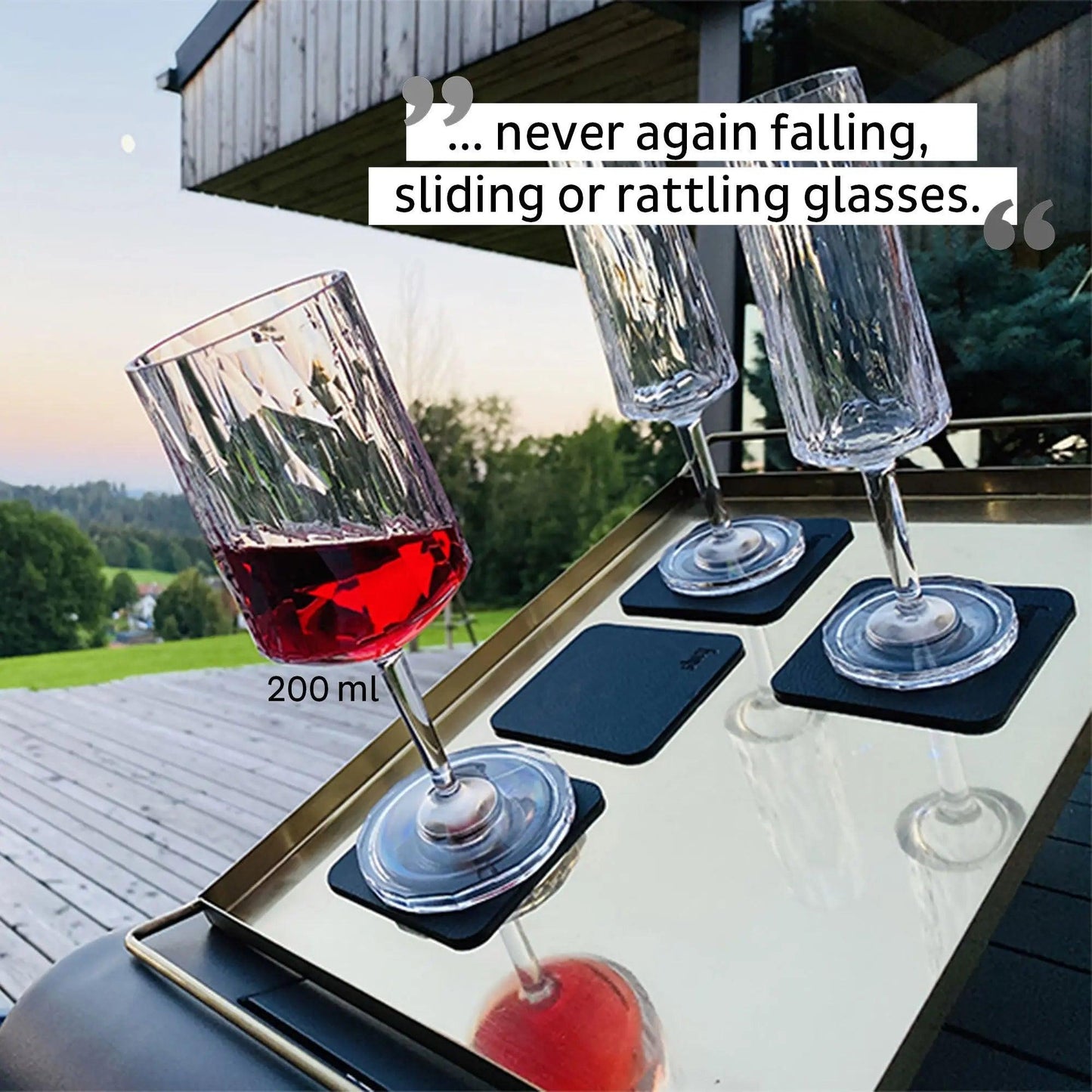 2 x Magnetic Plastic Glass Wine 200ml By Silwy - Everything Caravans