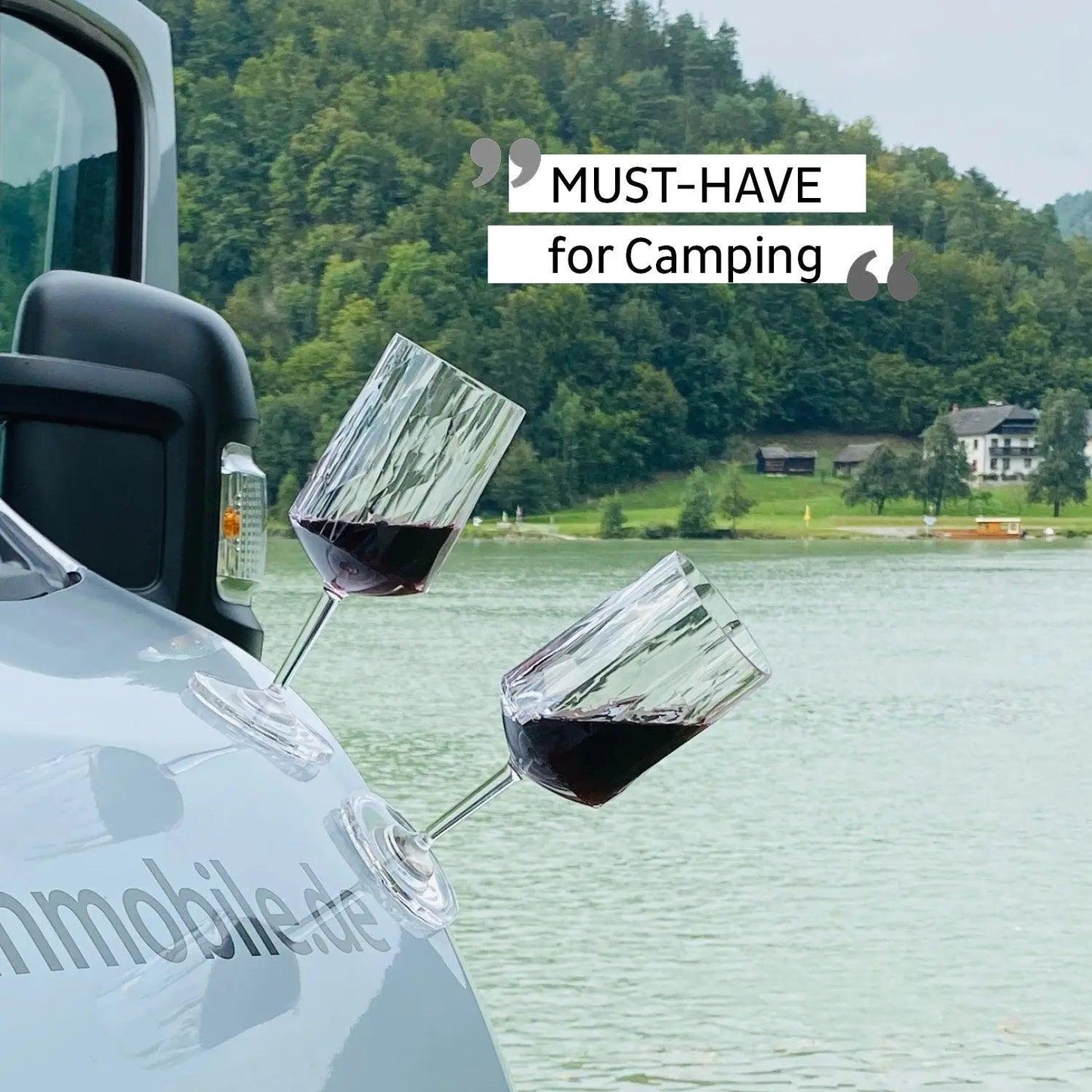2 x Magnetic Plastic Glass Wine 200ml By Silwy - Everything Caravans