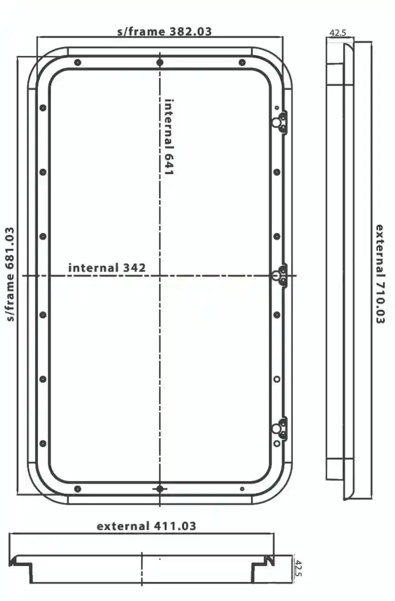 Coast Access Door 10 710 x 411mm Black RV Hatch - 600-00039 1