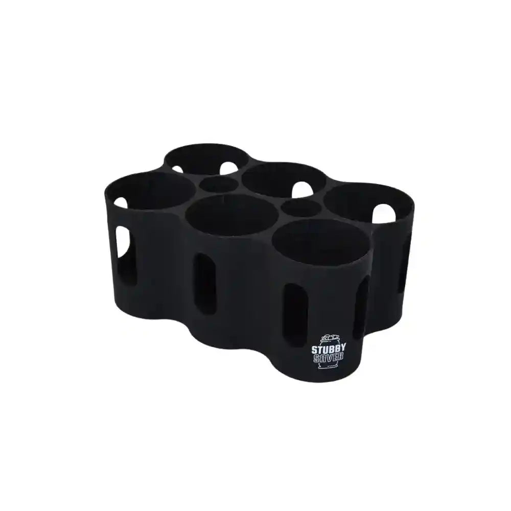 StubbySaver 6 Pack Holder Black High-Grade Silicone Protection for Cans Bottles