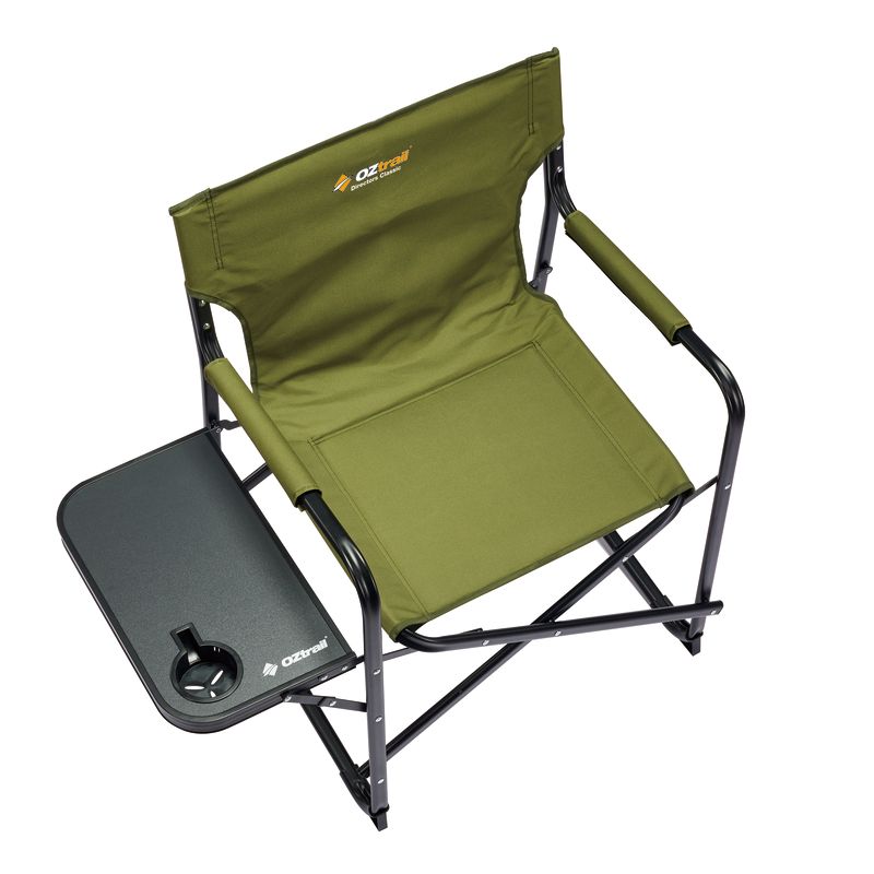 OZtrail Directors Classic Chair With Side Table Green
