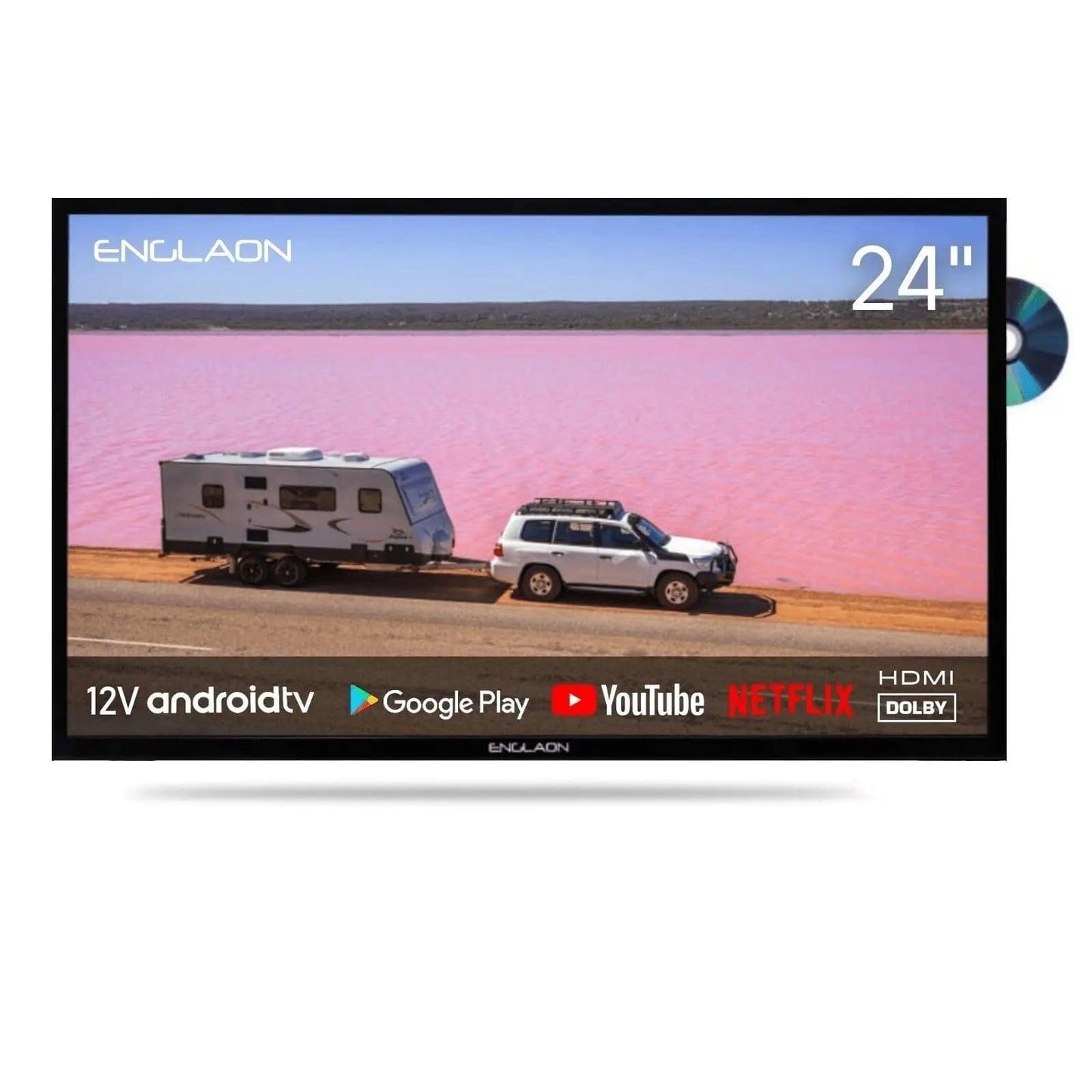 24inch 12volt TV Smart TV with Dvd Chromecast Bluetooth - Everything Caravans