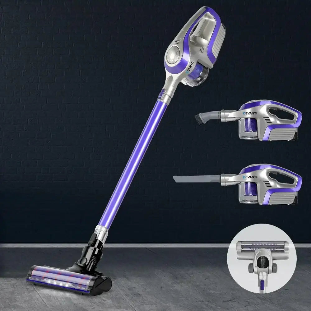 Cordless 150w Handstick Vacuum Cleaner Purple and Grey