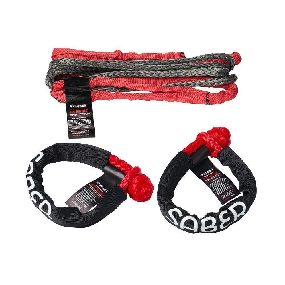 10mm SaberPro Bridle & Twin 15K Soft Shackle 4WD recovery Kit SBR-BRK10-5