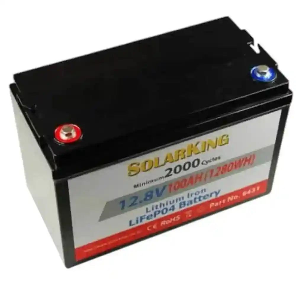 100amp Solarking Lithium Battery 12.8 volt with Bms Direct Replacement for Agm