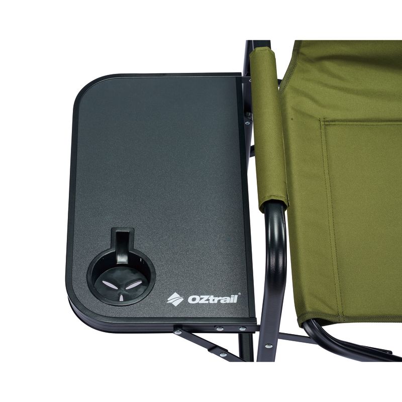 OZtrail Directors Classic Chair With Side Table Green