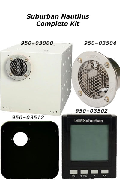 Suburban Nautilus on Demand HWS Complete Black Kit With Control Panel, Black Door with Vent