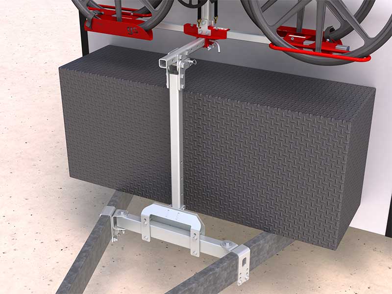 Gripsport Complete Non-Tilting Caravan Rack for 4 Bikes with Tall Bolt On Mount Kit