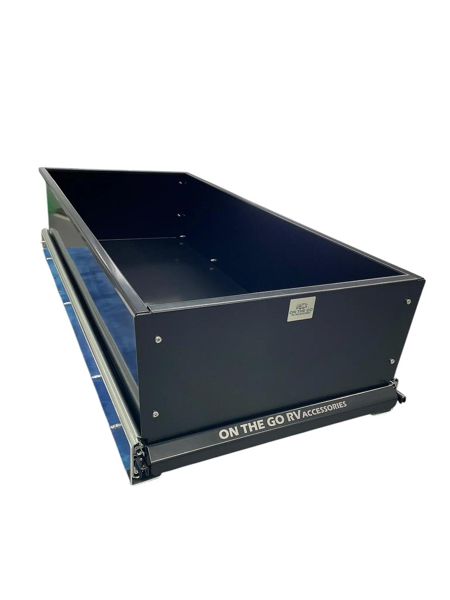 570mm wide Tunnel Boot Drawer Slide with High Sides x 1200mm Long - Everything Caravans