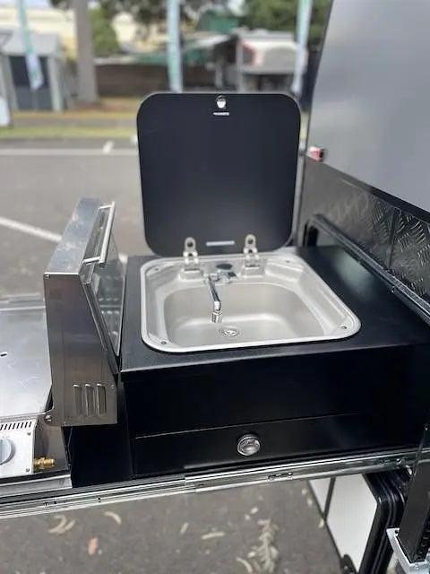 BBQ Slide Combo 600mm wide Royale Tunnel Boot Draw Slide - Everything Caravans