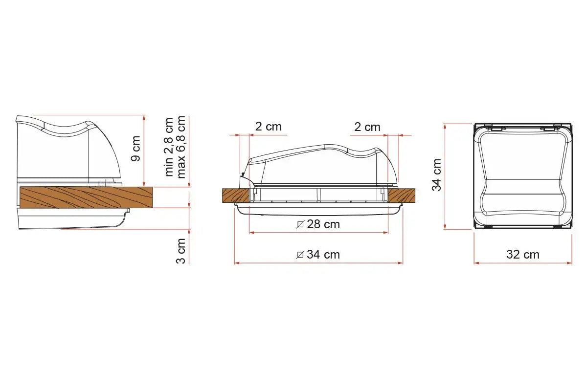 Fiamma Vent 28 Crystal Roof Hatch Complete 280mm x 280mm - Everything Caravans