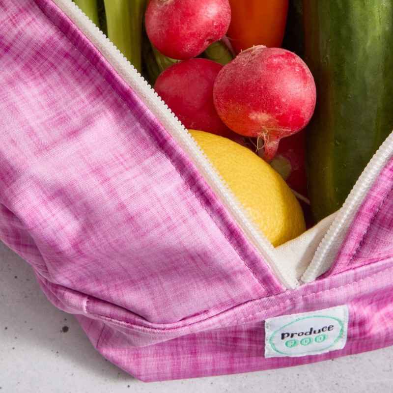 Produce Pod - Reusable Veggie Bag for Fridge - Rhubarb