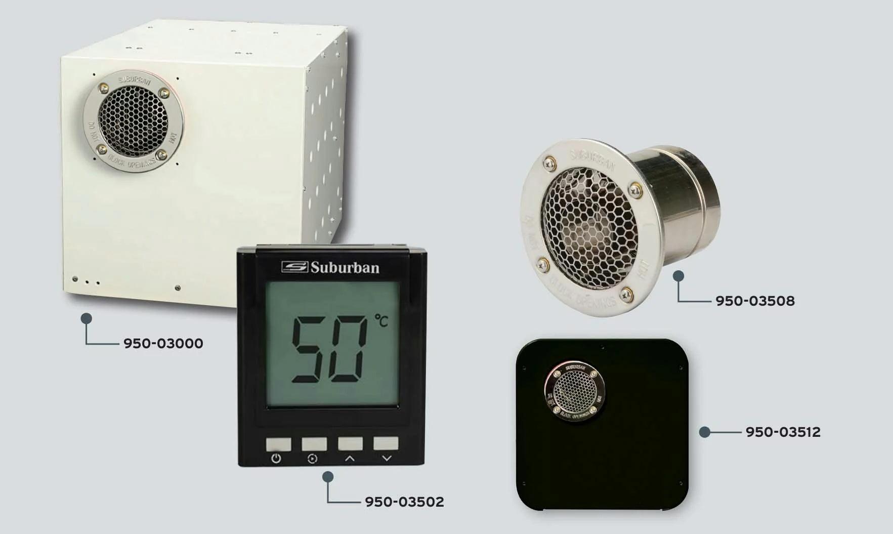 Suburban Nautilus on Demand HWS Complete White Control Panel and Vent - Everything Caravans