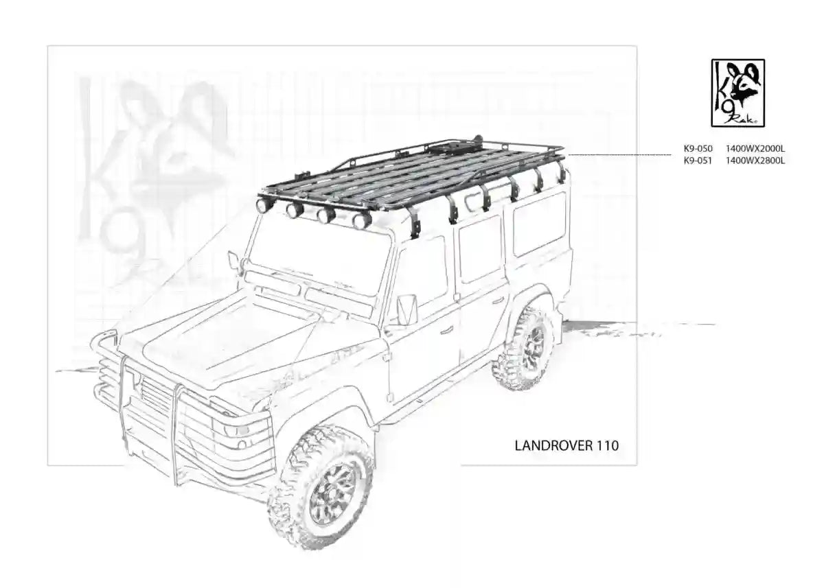 Landrover Defender 110 K9 Roof Racks Expedition Quality 1400WX2800L Expedition - Summer Sale