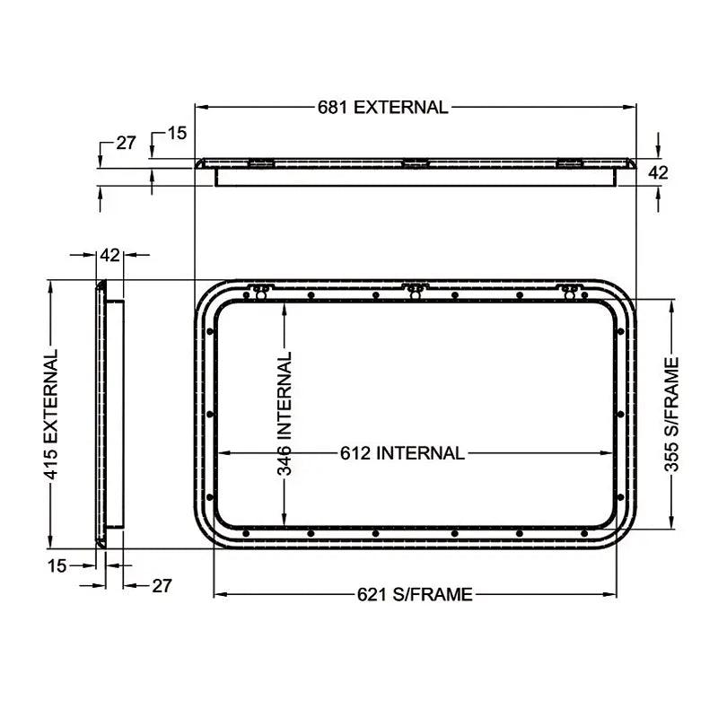 570mm wide Tunnel Boot Drawer Slide x 1200mm Long - Everything Caravans