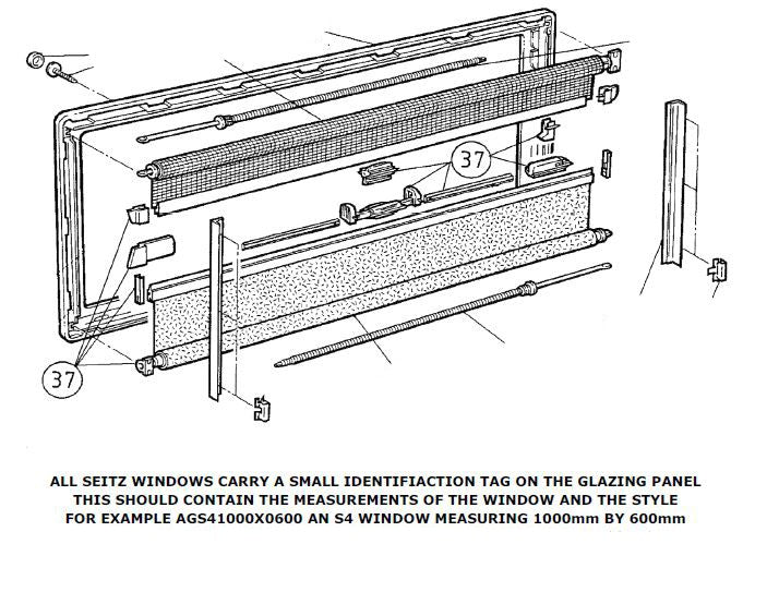 Blind on Roller - to Suit Dometic Seitz S4 Windows 1200mm x 500mm - 4460001988 - No longer Available