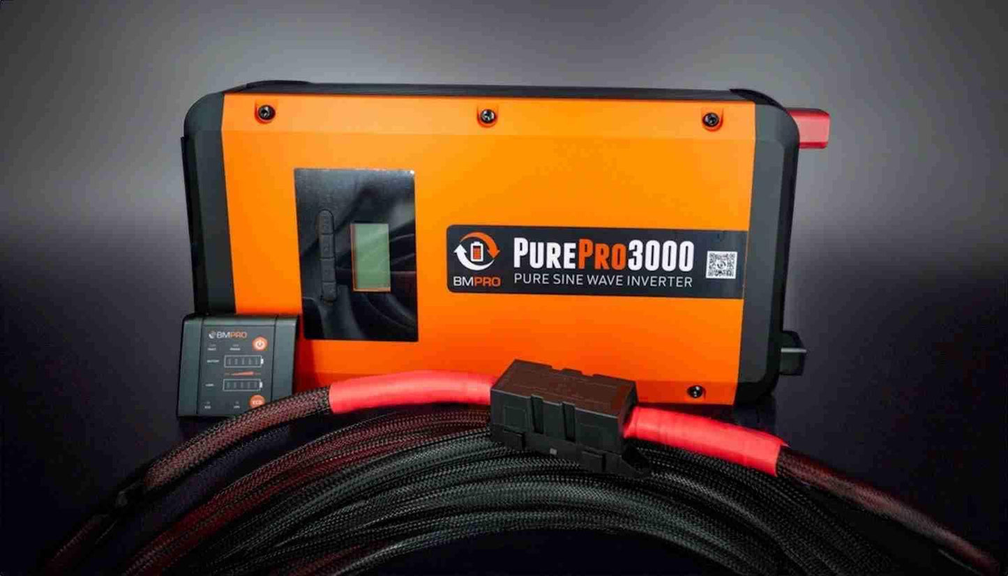 BMPRO PSW PurePro 3000w Invertor with 3m invertor connecting cables