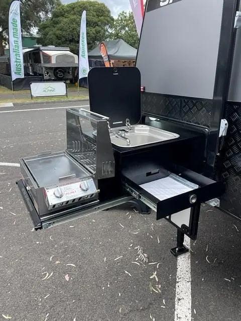 BBQ Slide Combo 600mm wide Royale Tunnel Boot Draw Slide - Everything Caravans