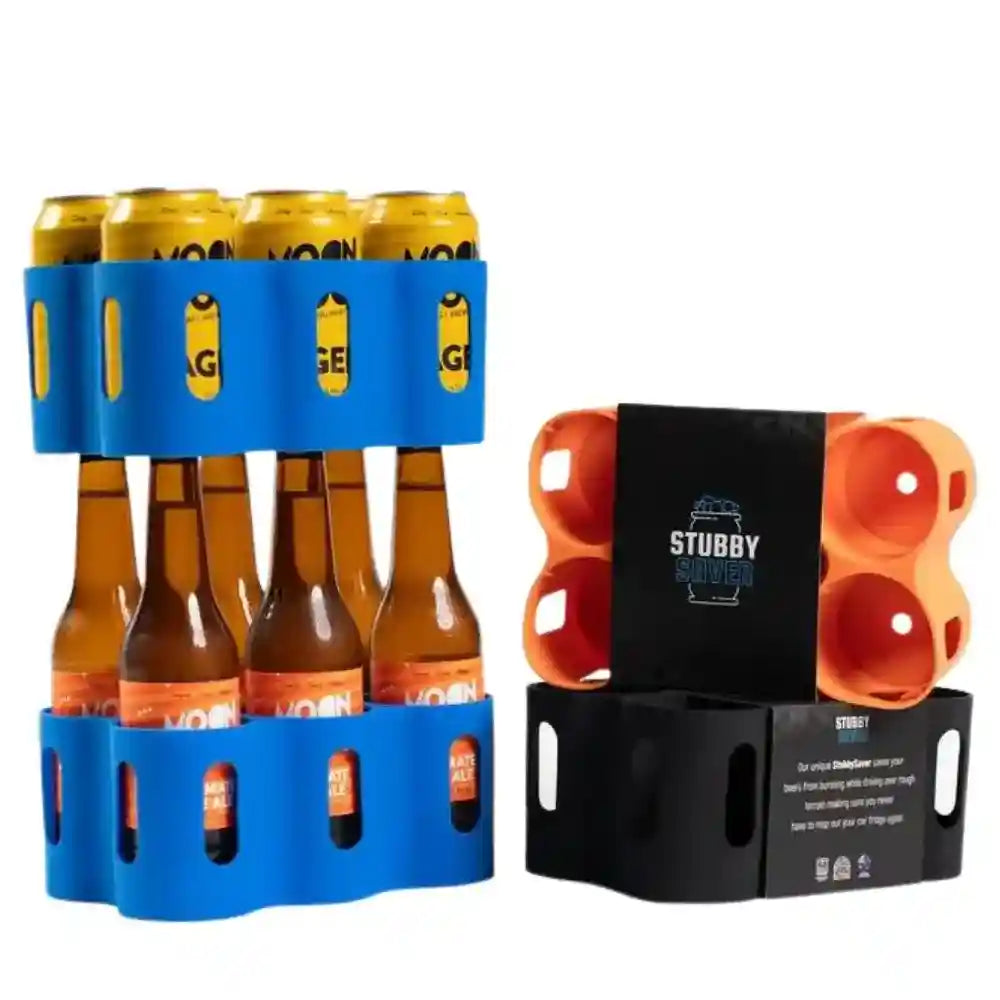StubbySaver 6 Pack Holder Orange High-Grade Silicone Protection for Cans Bottles
