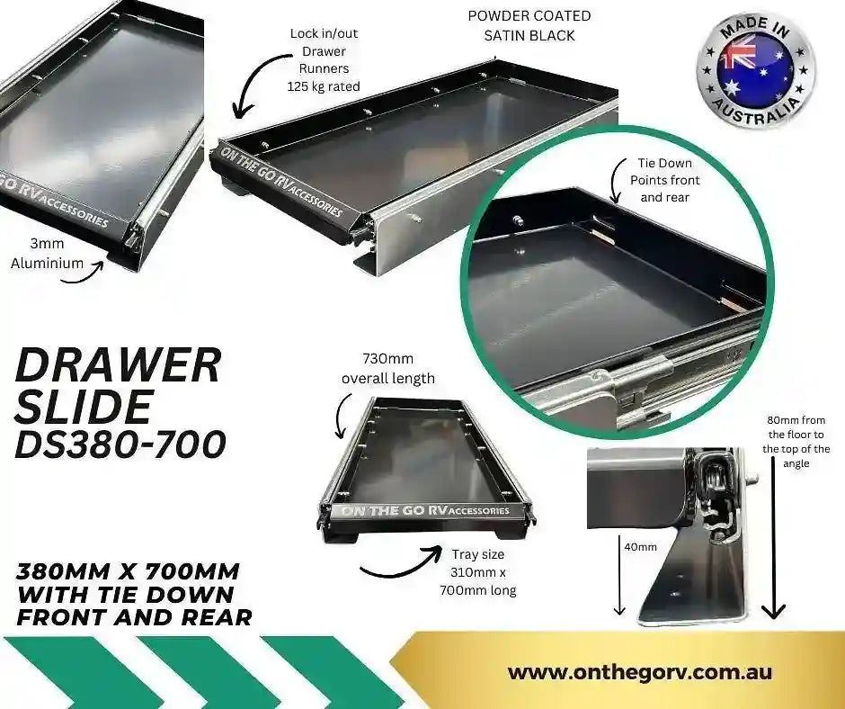 Tunnel Boot Draw Slide 380mm wide x 700mm
