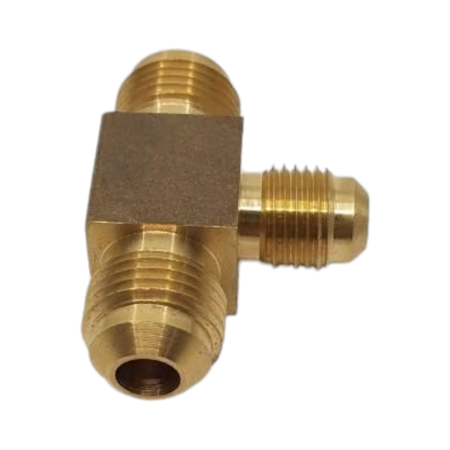 Brass Gas fitting 3-8 Flare Three Way Tee with One 5-16 Flare