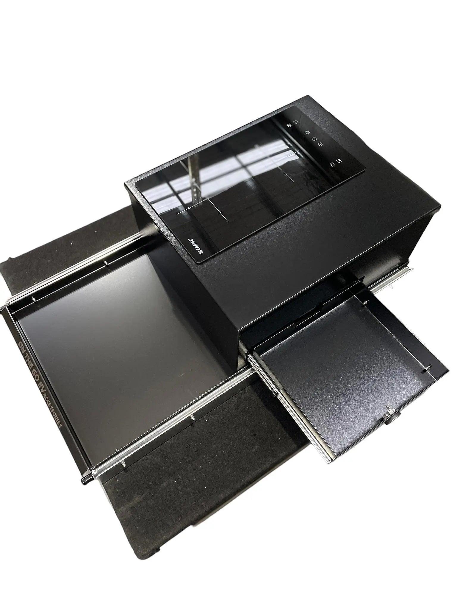 570mm wide Tunnel Boot Draw Slide with Induction Cooktop x 1200mm Long - Everything Caravans
