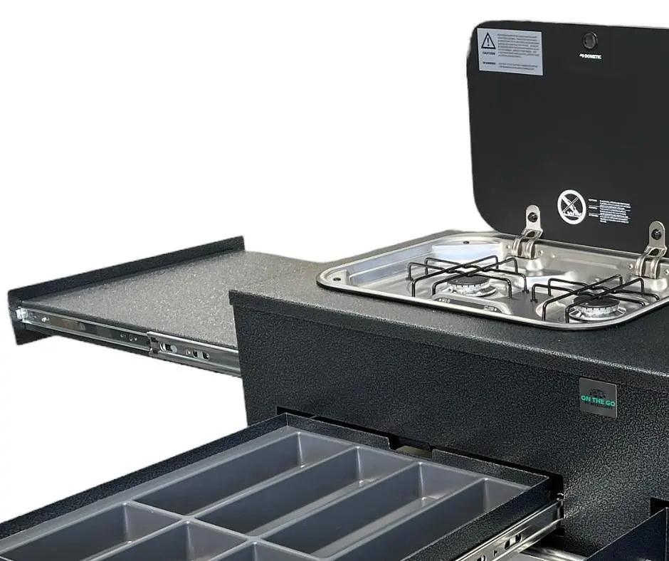 570mm wide Tunnel Boot Draw Slide with Kitchen x 1200mm Long - Everything Caravans