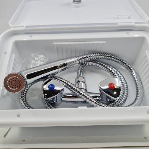 External Shower Box White - watermark - Everything Caravans