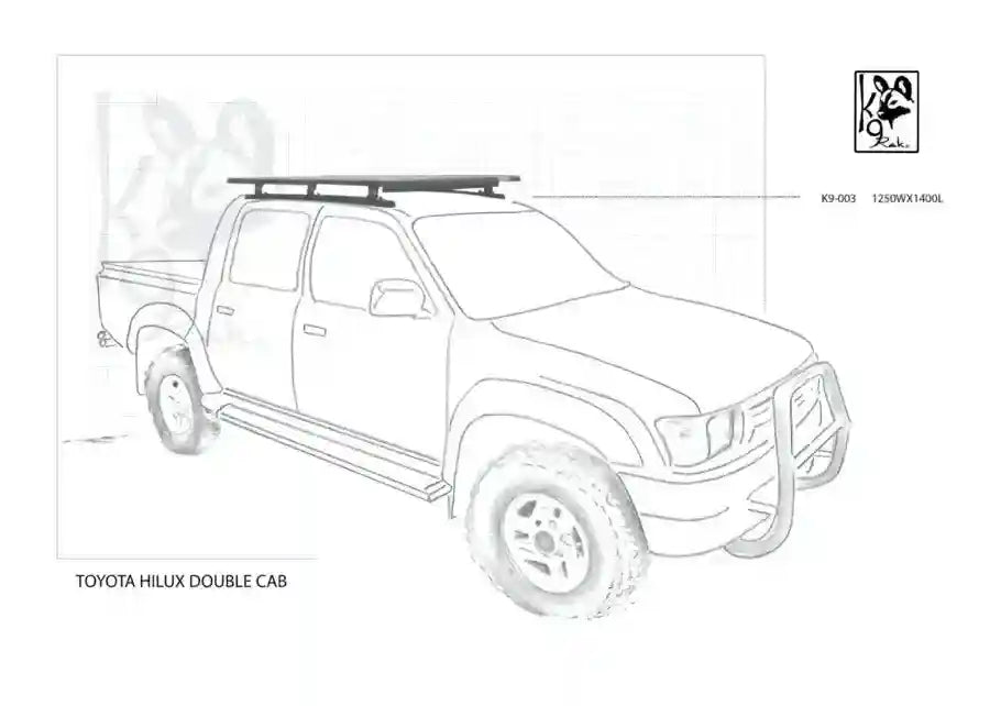 K9 Roof Racks compatible with Hilux IFS pre 2005 Double Cab 1250WX1400L - Summer Sale