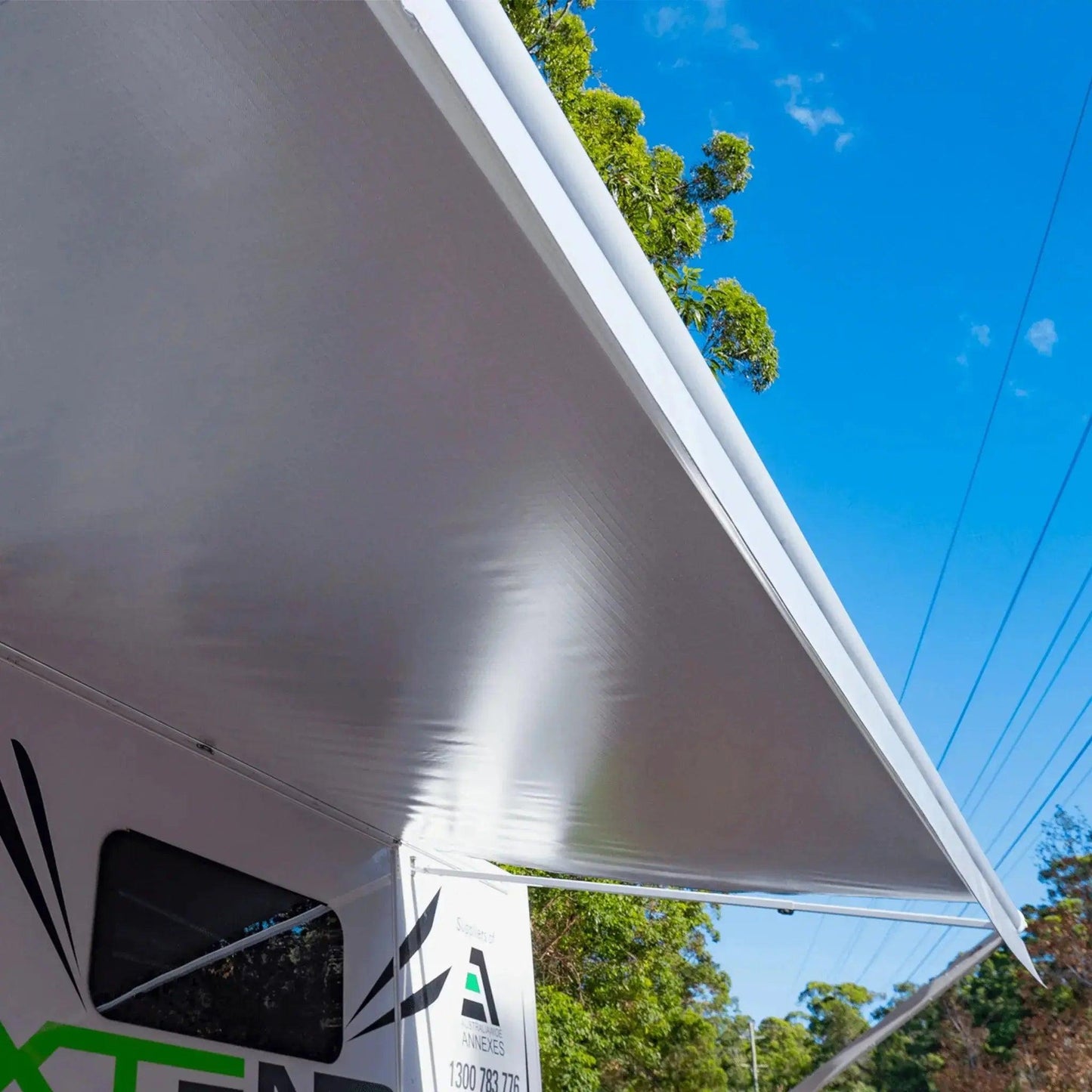 Aussie Traveller SBE 16' Awning White Ends- Light Grey - Everything Caravans