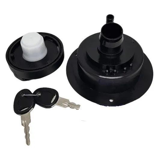 Black Lockable Water Filler Complete with Cap and Keys for RV and Caravans - Everything Caravans