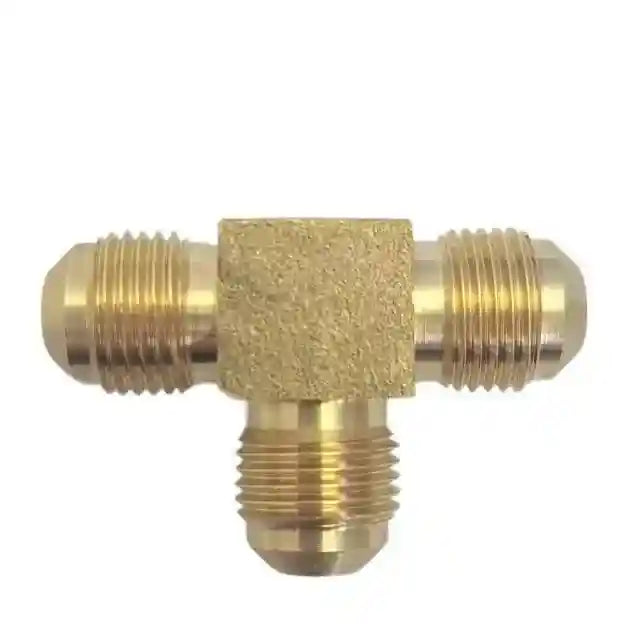 Brass Gas fitting 3-8 Flare Three Way Tee for 3-8 Copper Pipe 01-1905 - Everything Caravans
