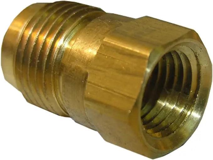 Brass Gas fitting 3-8 Flare Union with 1-8 Female Taper Thread 01-1611 - Everything Caravans