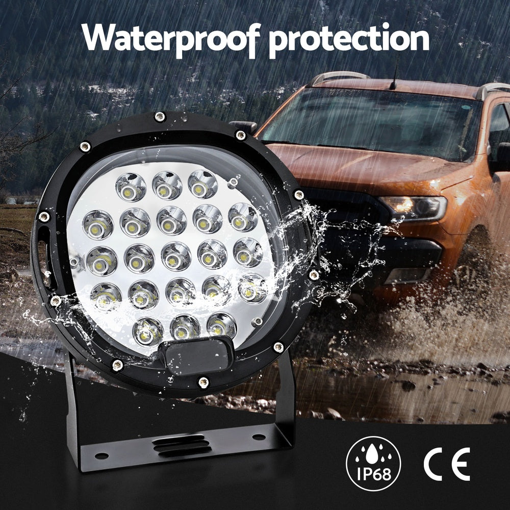 LED Driving Lights 7 Inch Flood Spot 12V 24V - Pair