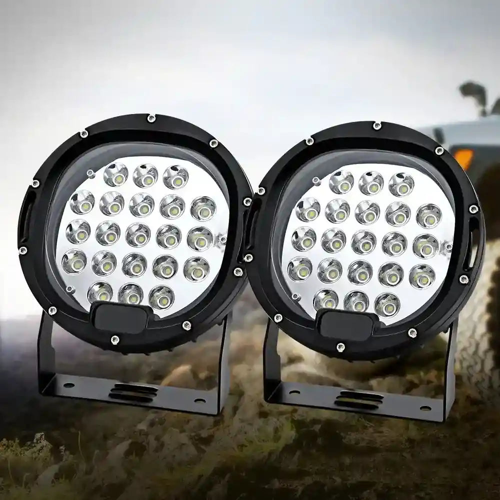 LED Driving Lights 7 Inch Flood Spot 12V 24V - Pair