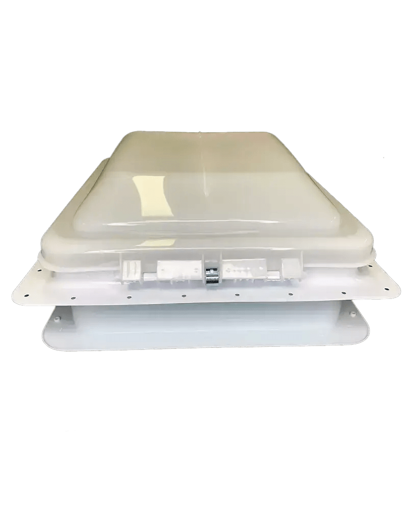Coast RV 14X14 White Wind-Up Roof Vent with 12v Fan - Everything Caravans