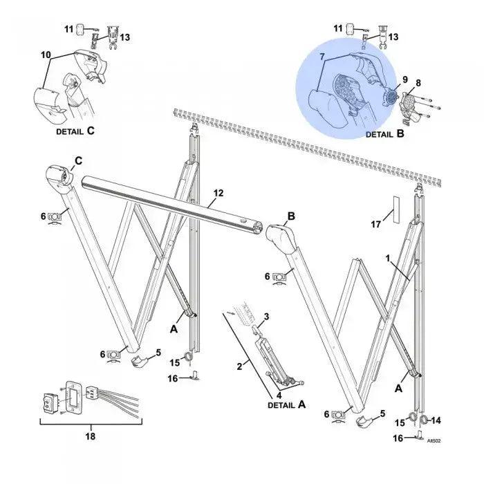 Carefree Altitude Awning Black Motor Cover Kit - Everything Caravans